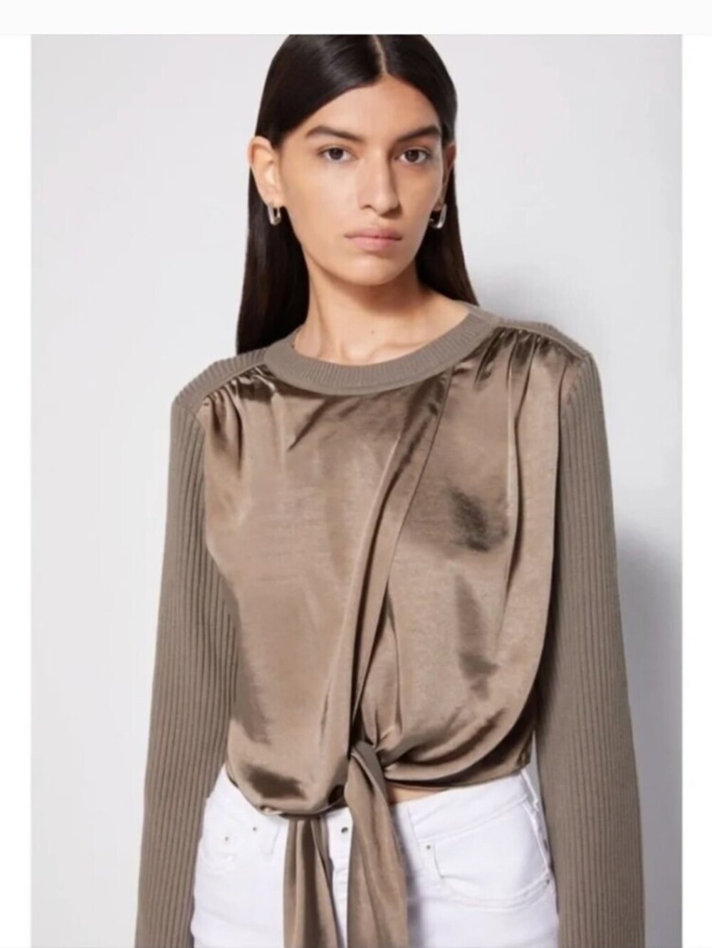 Jonathan Simkhai Marcela Wool-Blend Top Size M